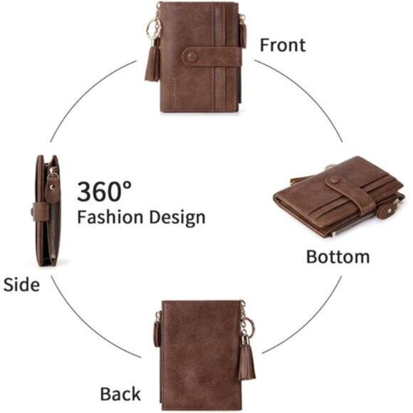 Womens Wallet Small, Card Holder Coffee - Picture 5 of 7